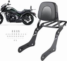 Detachable Sissy Bar Passenger Rear Backrest Pad  Luggage Rack Compatible With Kawasaki Vulcan 650 VN650 2015-2022