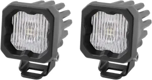 Diode Dynamics SSC1 White SAE/DOT Fog Standard LED Pod (pair), SAE Fog w/Amber Backlight