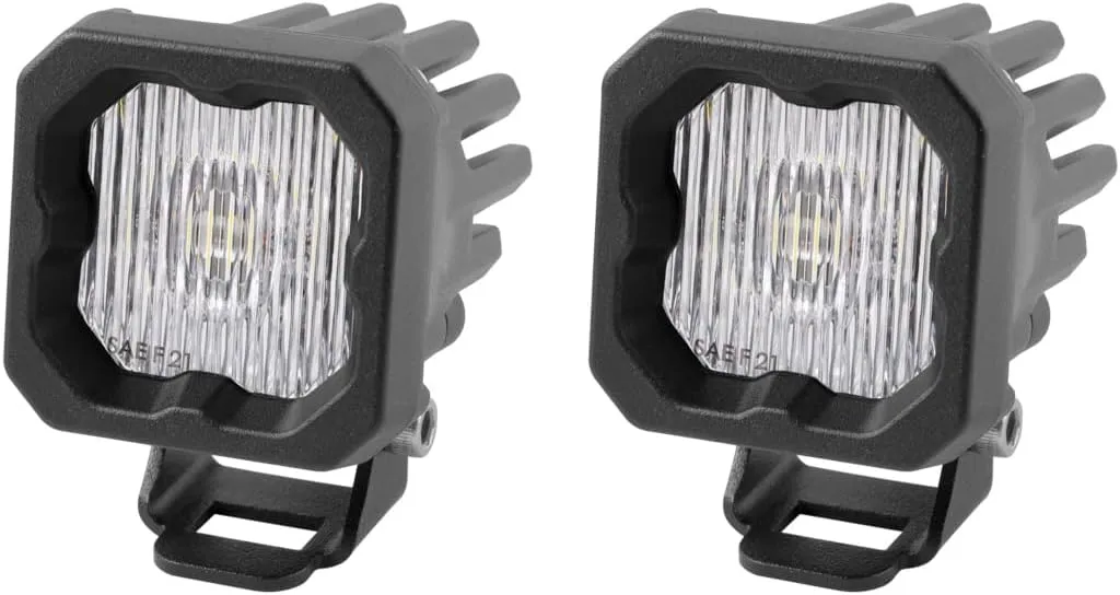 Diode Dynamics SSC1 White SAE/DOT Fog Standard LED Pod (pair), SAE Fog w/Amber Backlight
