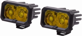 Diode Dynamics SSC2 SAE Yellow Sport Standard LED Pod (pair), Spot w/Amber Backlight