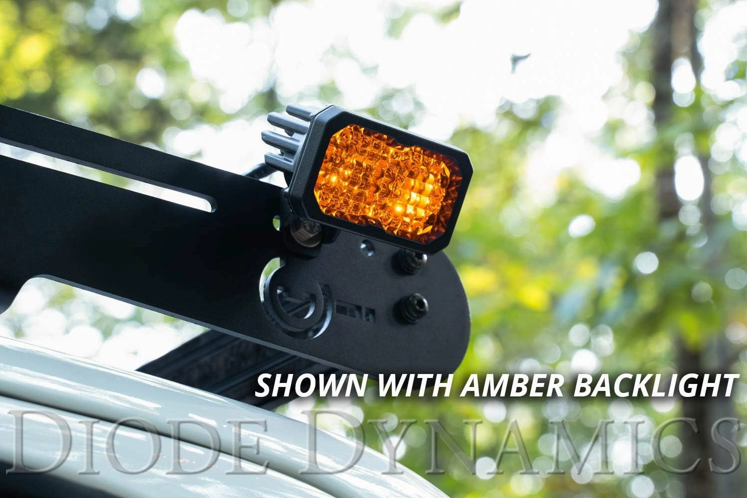 Diode Dynamics SSC2 SAE Yellow Sport Standard LED Pod (pair), Spot w/Amber Backlight