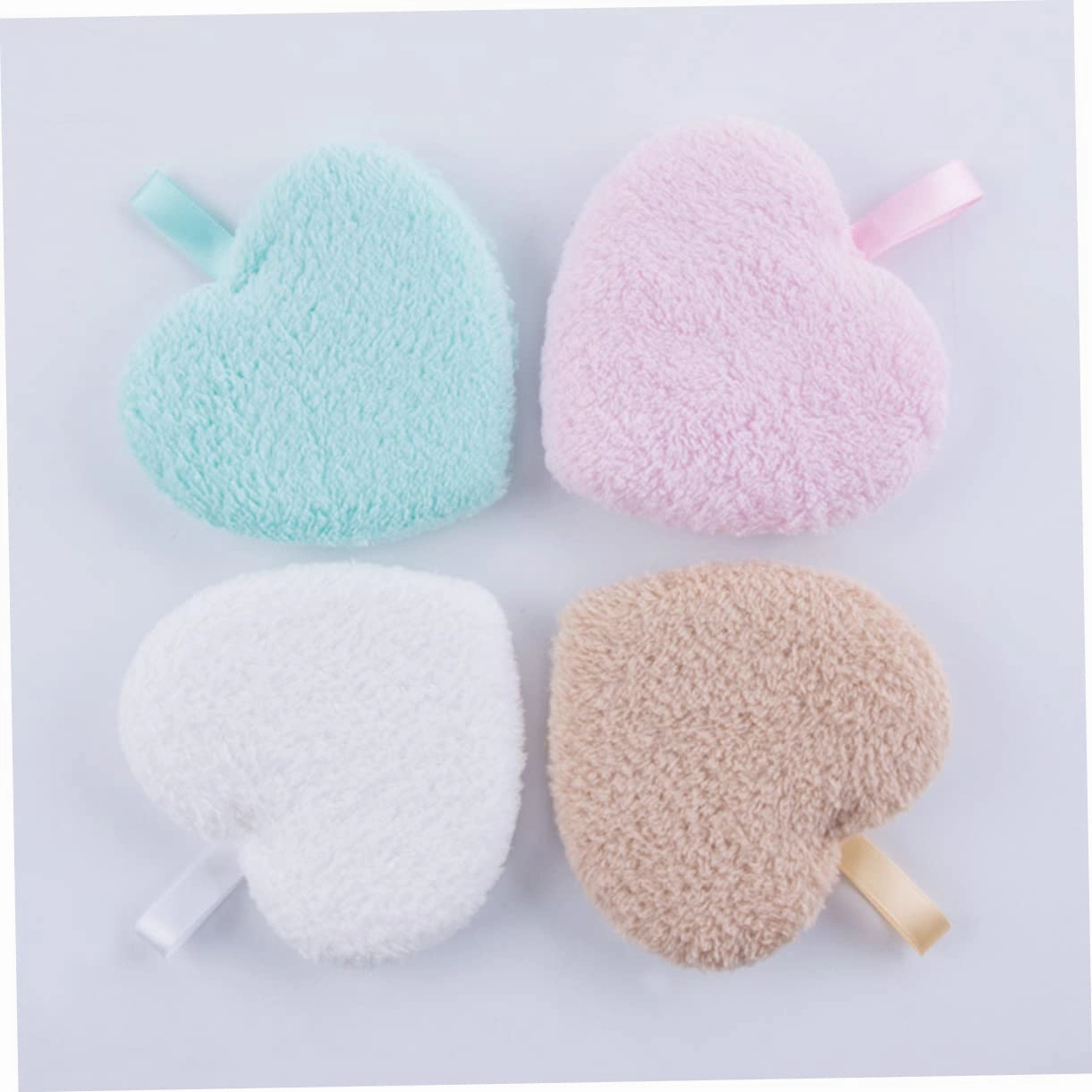 DOITOOL 9pcs Heart Shape Makeup Removal Pads Soft Facial Cleaning for Makeup Removal Washable and Reusable Cosmetic Supplies for Daily Use