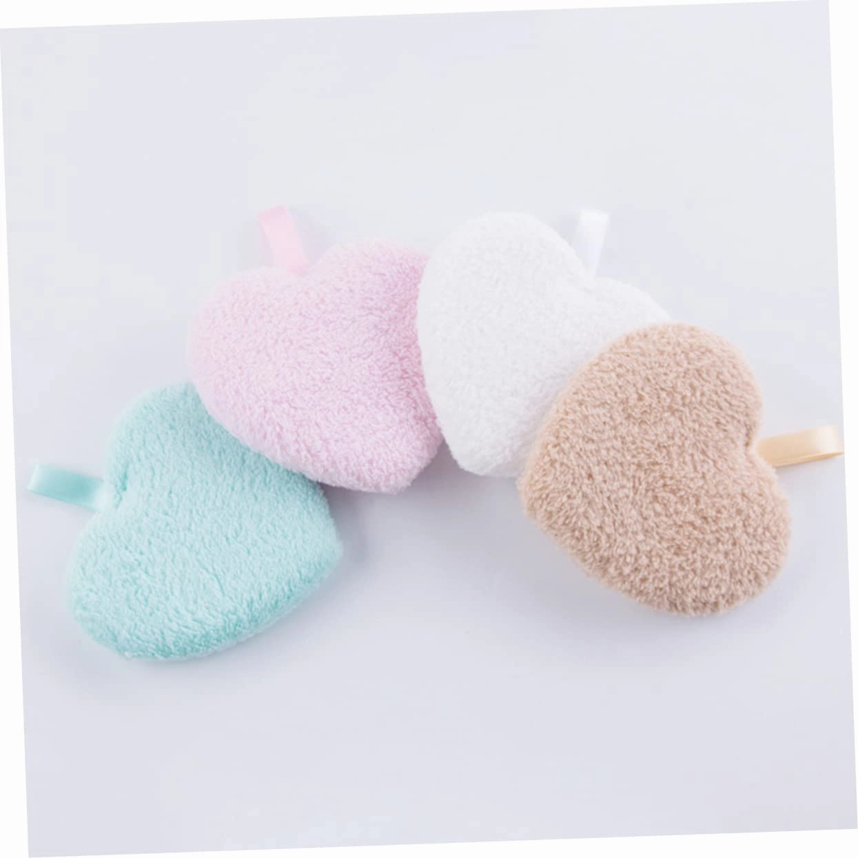 DOITOOL 9pcs Heart Shape Makeup Removal Pads Soft Facial Cleaning for Makeup Removal Washable and Reusable Cosmetic Supplies for Daily Use