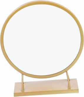 Dressing Table Mirror Vintage Home Decor Mirror for Dresser Glass Mirror Dresser Mirror Hand Mirror Vintage Mirror Round Desktop Mirror Exquisite Cosmetic Mirror Round Mirror Woman (Golden 24x10cm)
