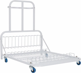 Dryden Art Canvas Storage Rack & Frame Keeper, Mobile Cart, Large Floor Model with Casters and Handle - 33" x 25.5" x 30.5" - White