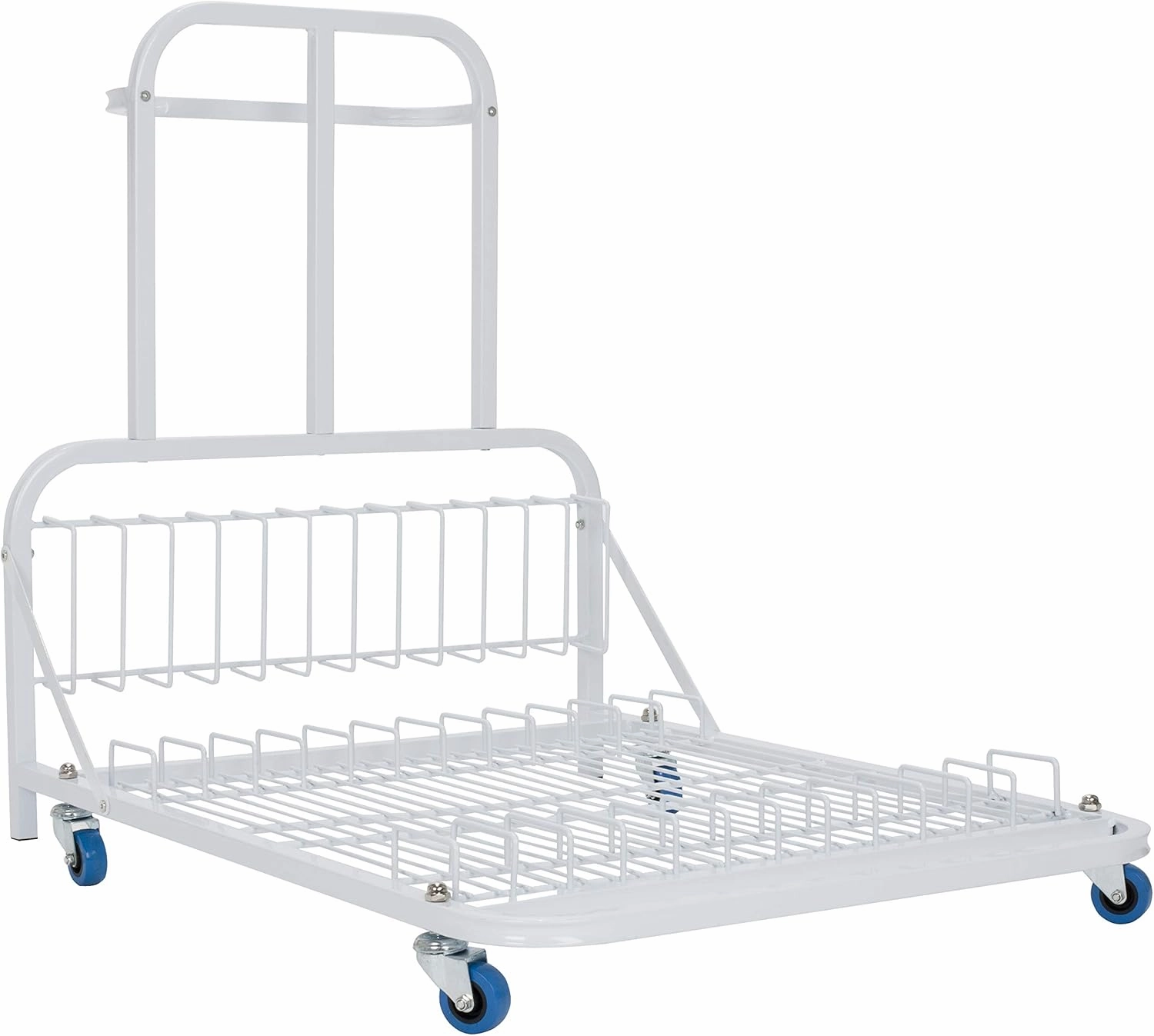 Dryden Art Canvas Storage Rack & Frame Keeper, Mobile Cart, Large Floor Model with Casters and Handle - 33" x 25.5" x 30.5" - White