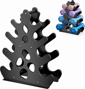 Dumbbell Rack Stand with Anti-Slip Pads for Home Gym, Compact A-Frame Design Weight Rack with Handle, Coral-Inspired & Space-Saving Dumbbell Holder (Dumbbells Not Included)