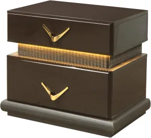 Dunhill Modern Style 2-Drawer Night stand Made with Wood in Brown
