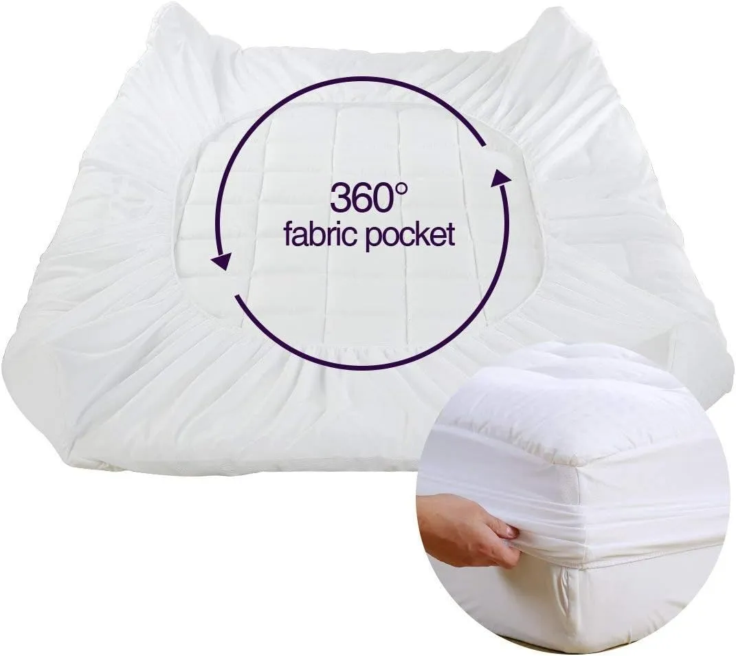 EASELAND Full Size Mattress Pad Pillow Top Mattress Cover Quilted Fitted Mattress Protector Cotton 8-21" Deep Pocket Cooling Topper (54x75 Inches, White)