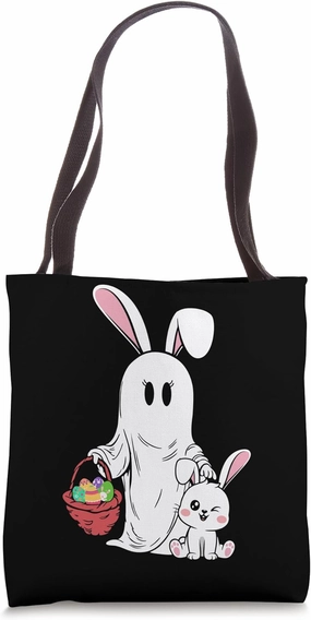Easter Bunny Ghost With Basket Tote Bag