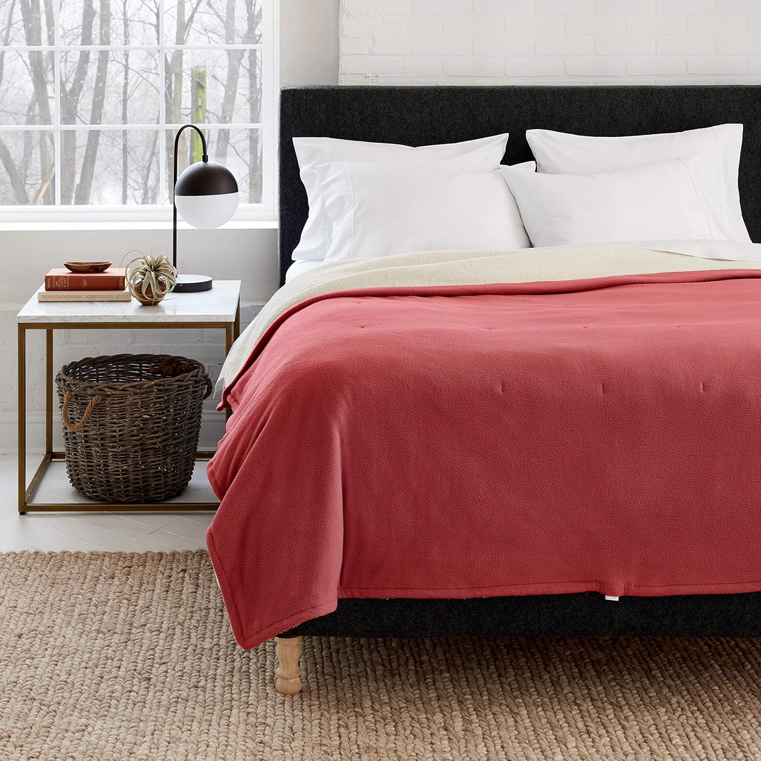 Eddie Bauer - Full Heated Blanket, Soft Fleece Electric Blanket with Sherpa Reverse, Warm Bedding with Low-Voltage Technology (Redwood, Full)