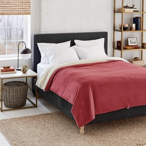 Eddie Bauer - Full Heated Blanket, Soft Fleece Electric Blanket with Sherpa Reverse, Warm Bedding with Low-Voltage Technology (Redwood, Full)
