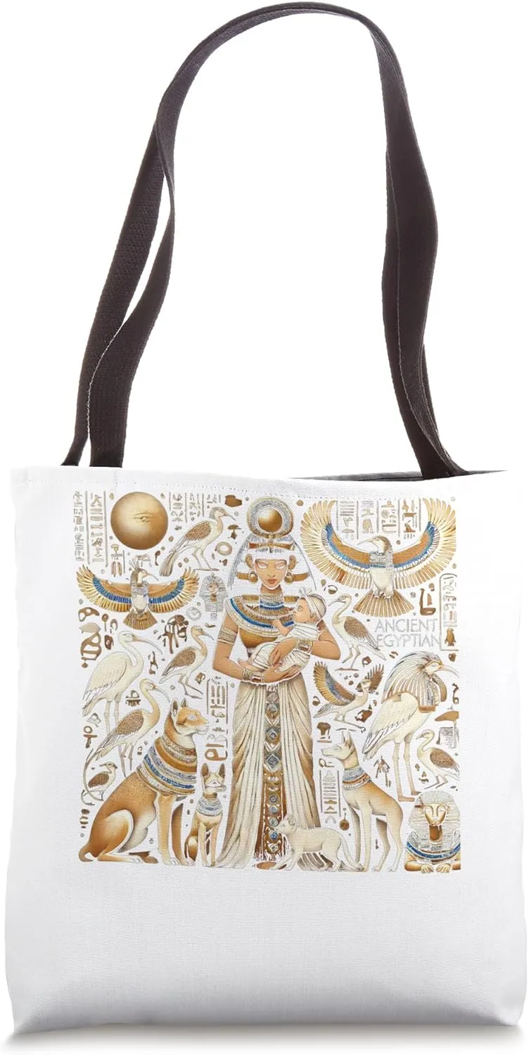 Egypt Nanny Sacred Animals Hieroglyph Desert Graphic Tote Bag