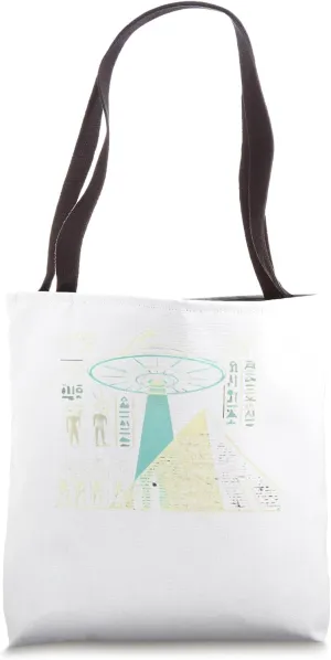 Egypt: UFO Hovering Over Pyramid With Mystical Glow Tote Bag