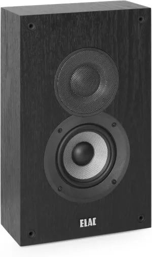 ELAC Debut 2.0 OW4.2 On-Wall Speakers, Black (Pair) - 1” Cloth Dome Tweeter & 4” Aramid Fiber Woofer - 2-Way Bass Reflex - Up to 35,000 Hz Response