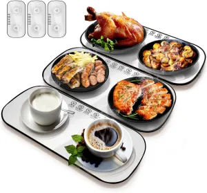 Electric Warming Tray,Food Warming Mat,Graphene Heating Film Food Warmers for Parties, Heating Fastly in 10s, Portable Design Warming Mat for Food,Warming Trays for Buffets Party,3Pack