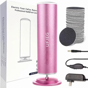 Electric Callus Remover for Feet - Electric Foot File Adjustable Speed with 60 Pcs Replacement Sandpaper, Professional Pedicure Tool, Dead Skin Removal for feet, calluses Remover(Rose Pink)