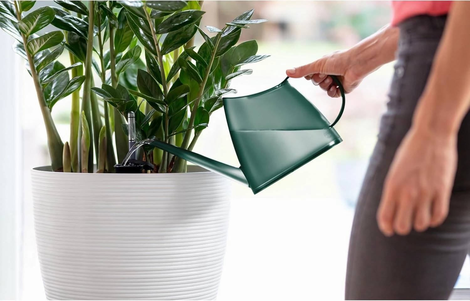 Emsa Fuchsia Flower Care M5200600 Watering Can 1.5 litres Smoke Green