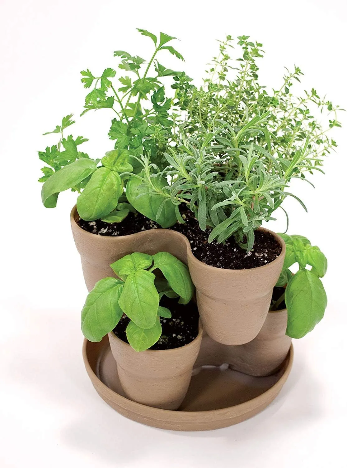 EMSCO Bloomers Stackable Flower Tower Planter – Holds up to 9 Plants – Great Both Indoors and Outdoors – Sand