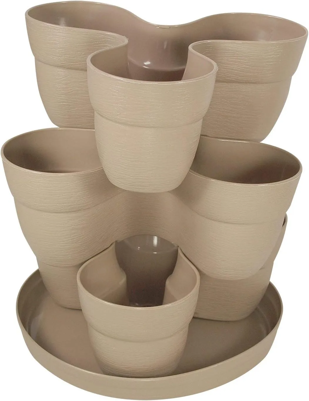 EMSCO Bloomers Stackable Flower Tower Planter – Holds up to 9 Plants – Great Both Indoors and Outdoors – Sand