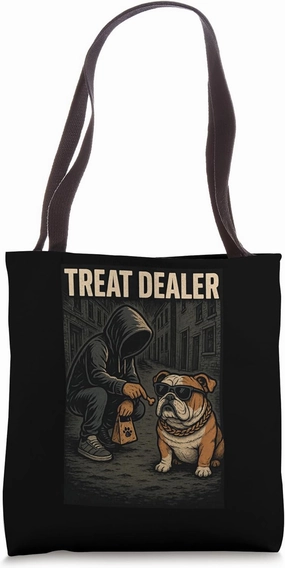 English Bulldog Treat Dealer Parody Humor Dog Lover Tote Bag