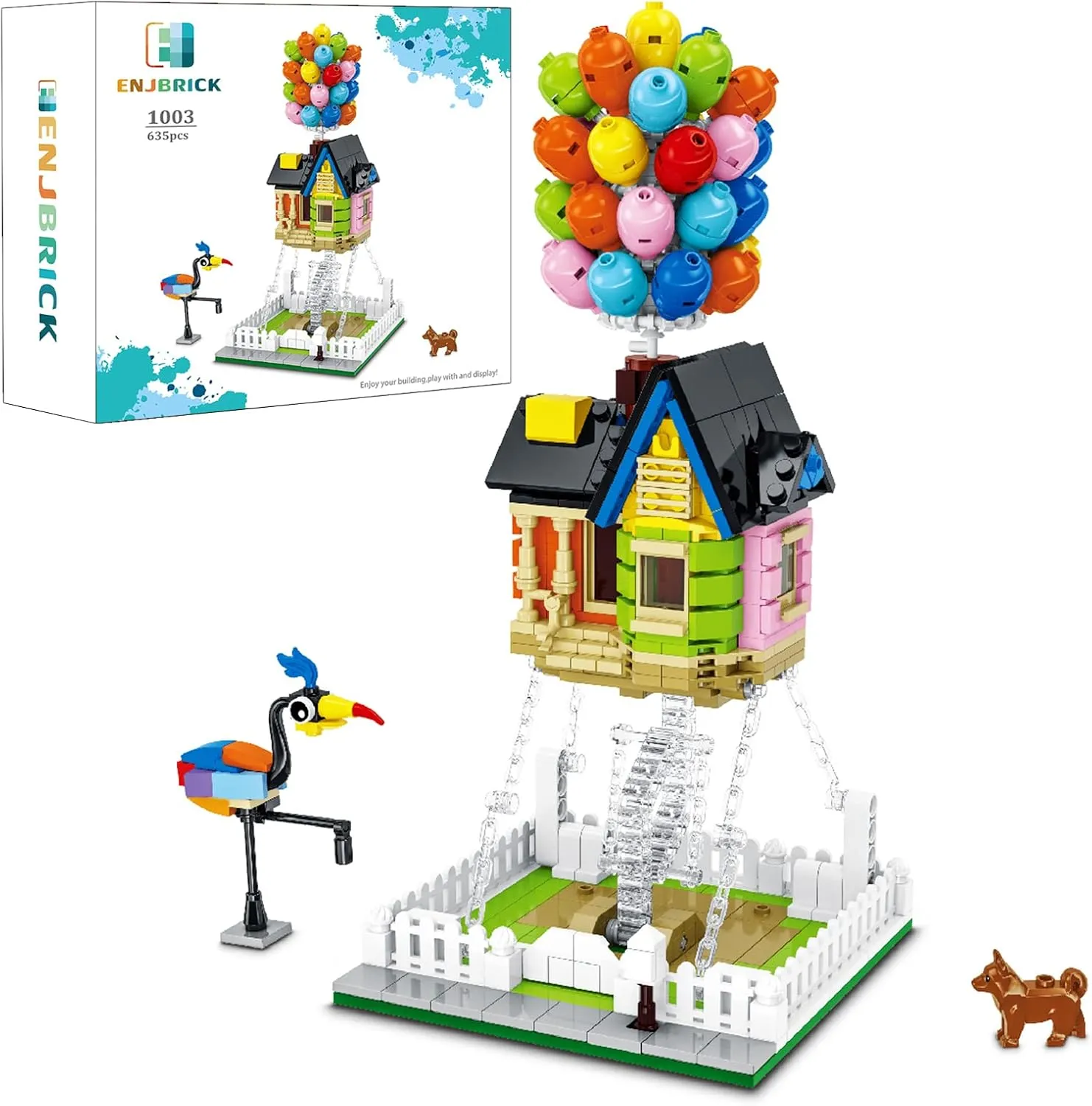 ENJBRICK Up Balloon House Building Kit for Kids 8-14 Yrs, 635 Pcs, Creative Building Block Set, Tensegrity Sculptures