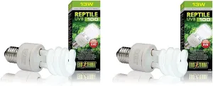 Exo Terra Repti-Glo 5.0 Compact Fluorescent Tropical Terrarium Lamps, 13 Watt (2 Pack)