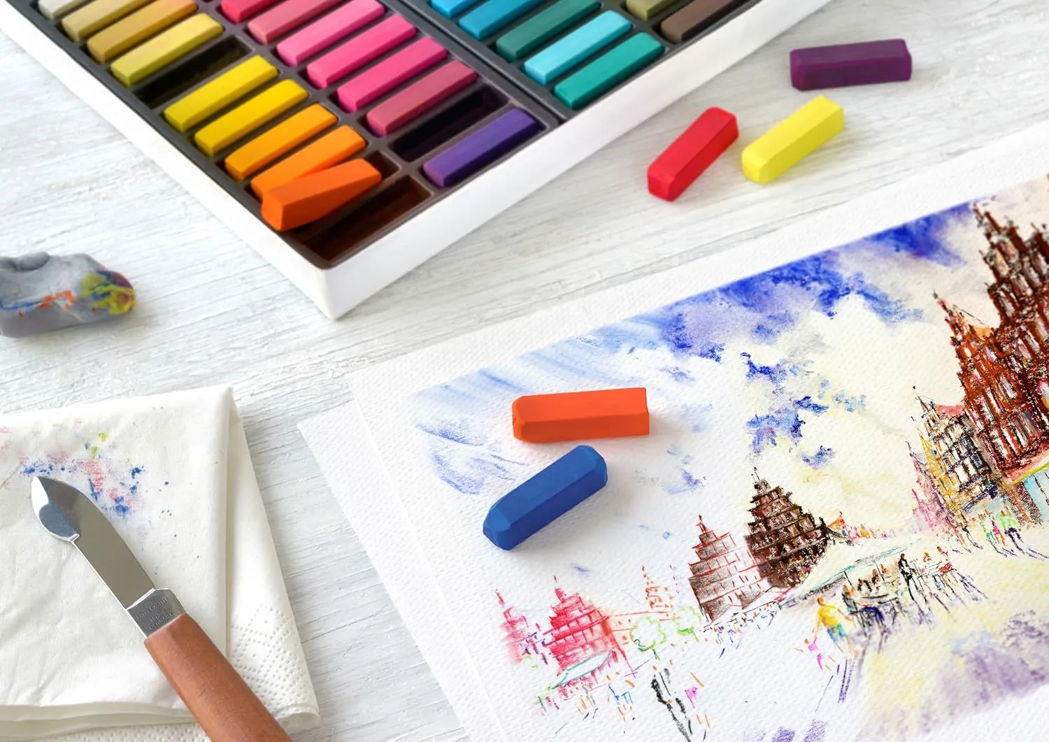 Faber-Castel FC128272 Creative Studio Soft Pastel Crayons (72 Pack), Assorted