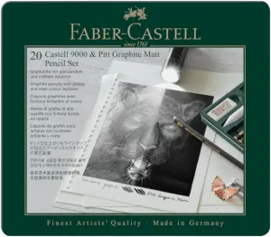Faber-Castell Castell 9000 and Pitt Graphite Matte Pencil Set of 20 (FC115224)