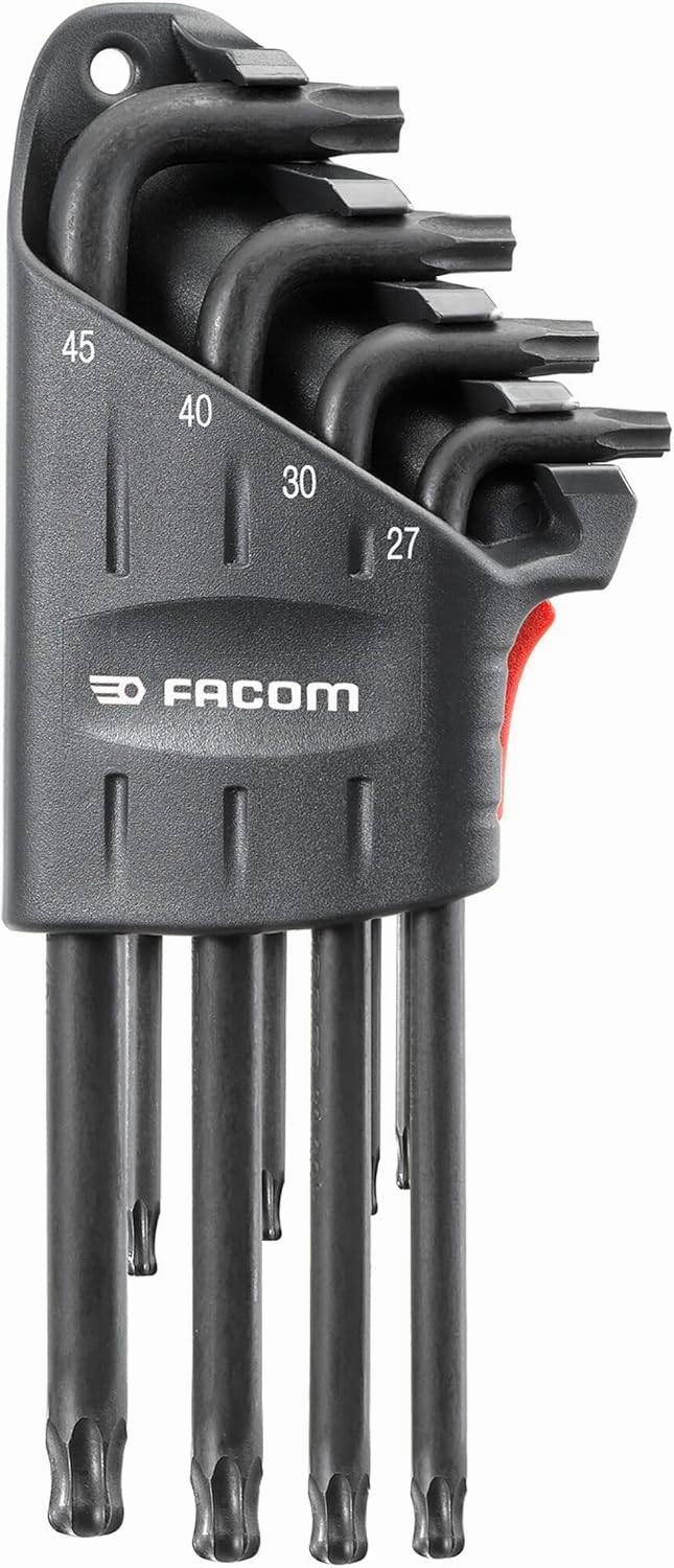 Facom - Set of 8 Torx and Resistorx Allen Keys in Case – 89S.JP8A – Suitable for Professional Use – Durable Quality Material – Quick Selection of Dimensions