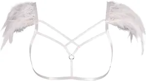 Feathers Epaulets Women's Body Harness Bra Lingerie cage Punk Chest Strap Festival Rave Plus Size
