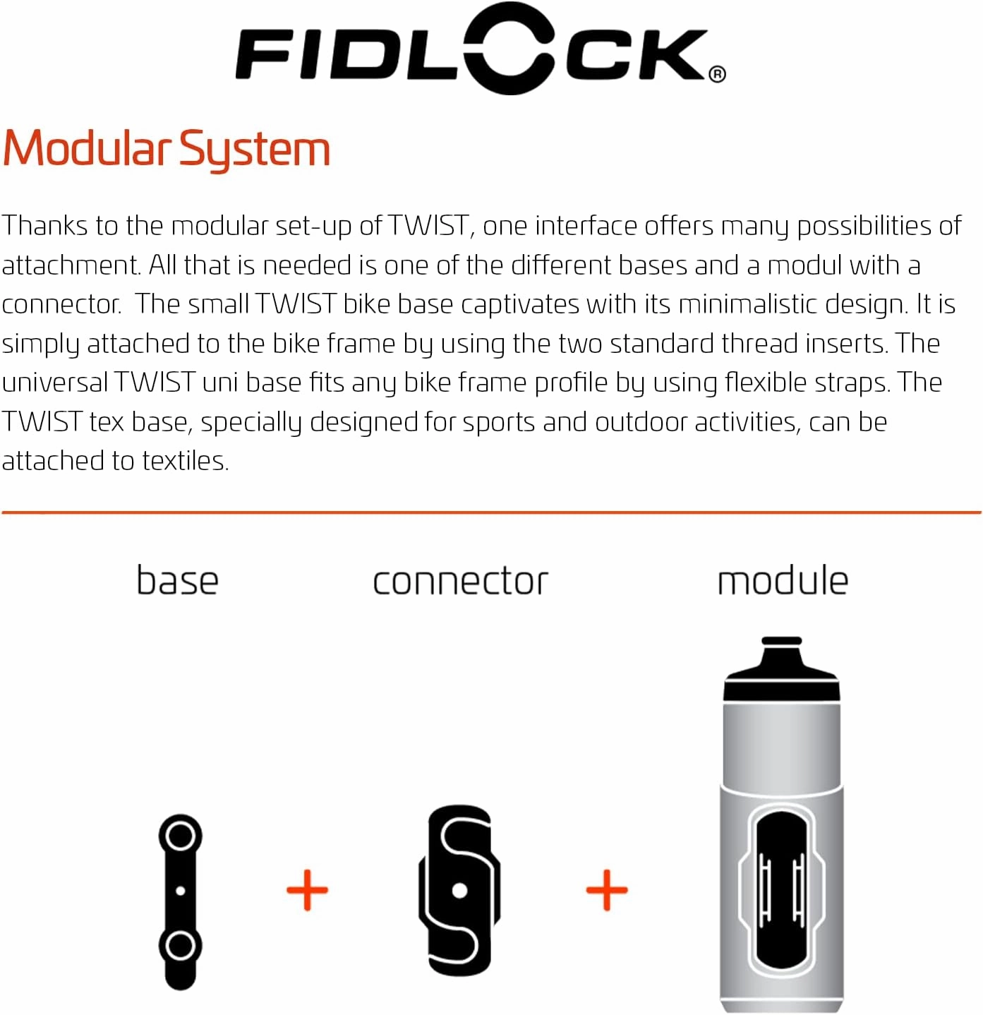 FIDLOCK Twist Replacement Bottle 590ml/20oz | Includes Twist Bottle Only (Twist Base Not Included) | Black