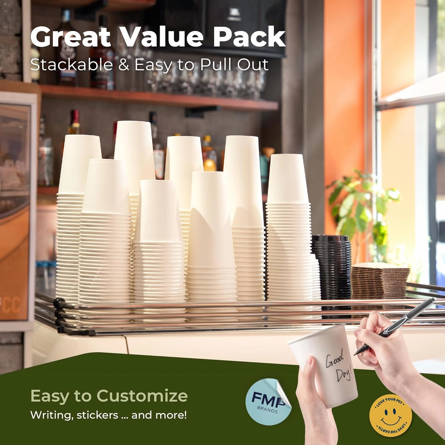 Fit Meal Prep 100 Pack 12 oz Disposable Coffee Cups with Lids, Sleeves, Leak-Proof To Go Coffee Cups with Lids, Durable Hot Paper Cups for Home, Office, Party, Business