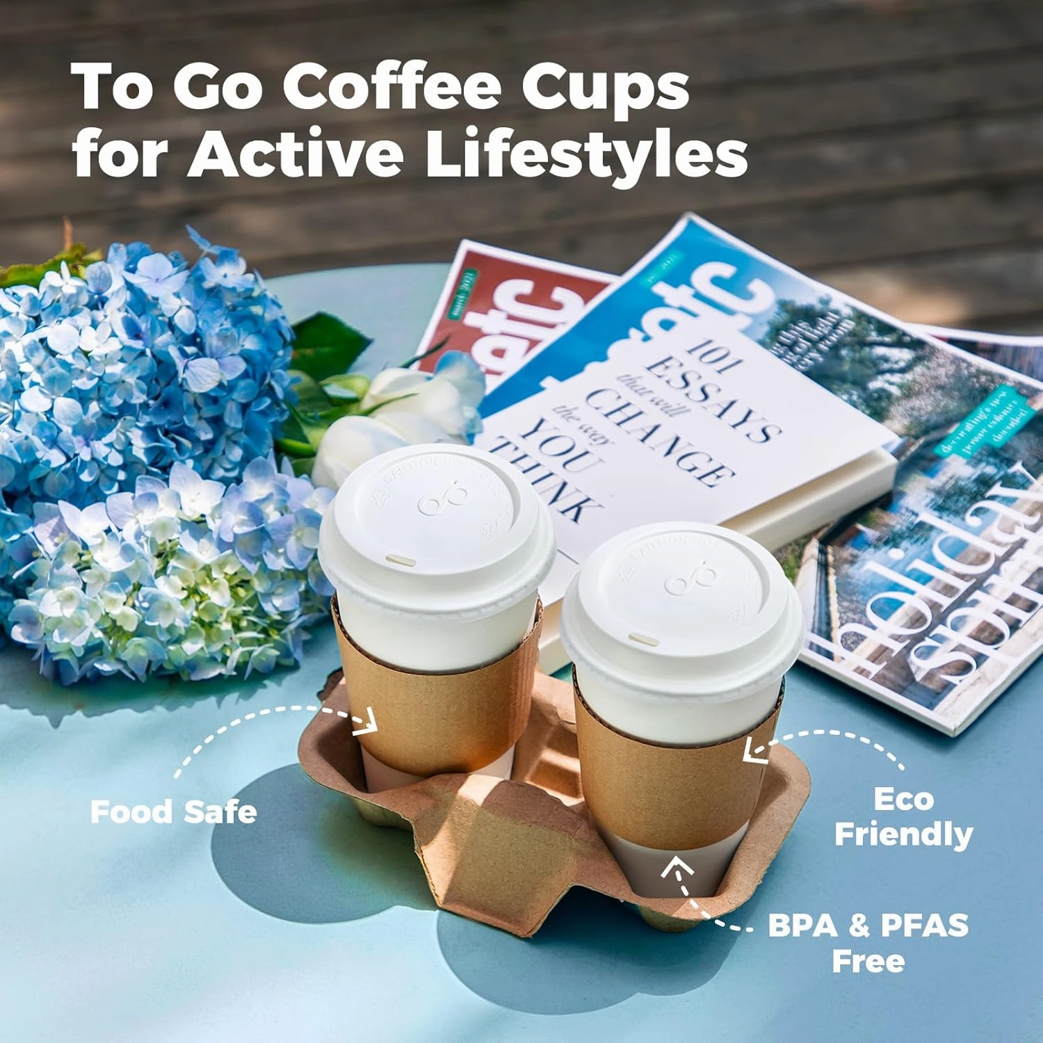 Fit Meal Prep 100 Pack 12 oz Disposable Coffee Cups with Lids, Sleeves, Leak-Proof To Go Coffee Cups with Lids, Durable Hot Paper Cups for Home, Office, Party, Business