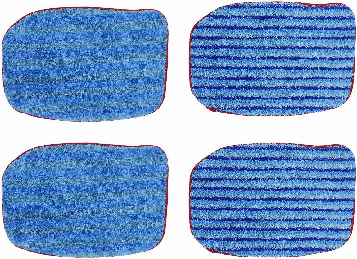 Flintar A1375-100/101 Replacement Microfiber Steam Mop Pads Refills for McCulloch MC1375, MC1385 Steam Cleaners and Poulan Pro Steam Cleaner PP270, PP330, PP350 (2 Soft and 2 Scrubbing)