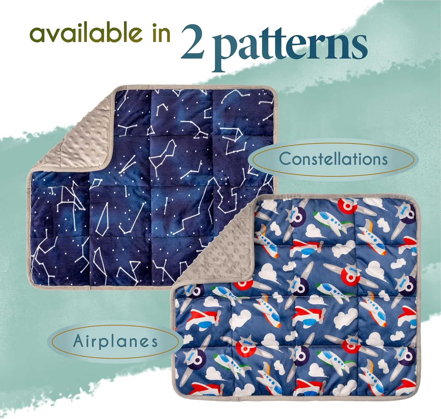 Florensi Weighted Lap Pad for Kids, 7 lbs - Weighted Blanket for Kids, Teenager, Boys, Girls - Soft, Warm, Comfortable - Sensory Weighted Lap Blanket & Calm Down Corner Supplies - 20" x 23" (Airplane)