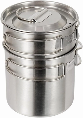 Folding Camping Cups 2-piece Set Stainless Steel Leakproof Durable Ideal for Hiking and Picnics