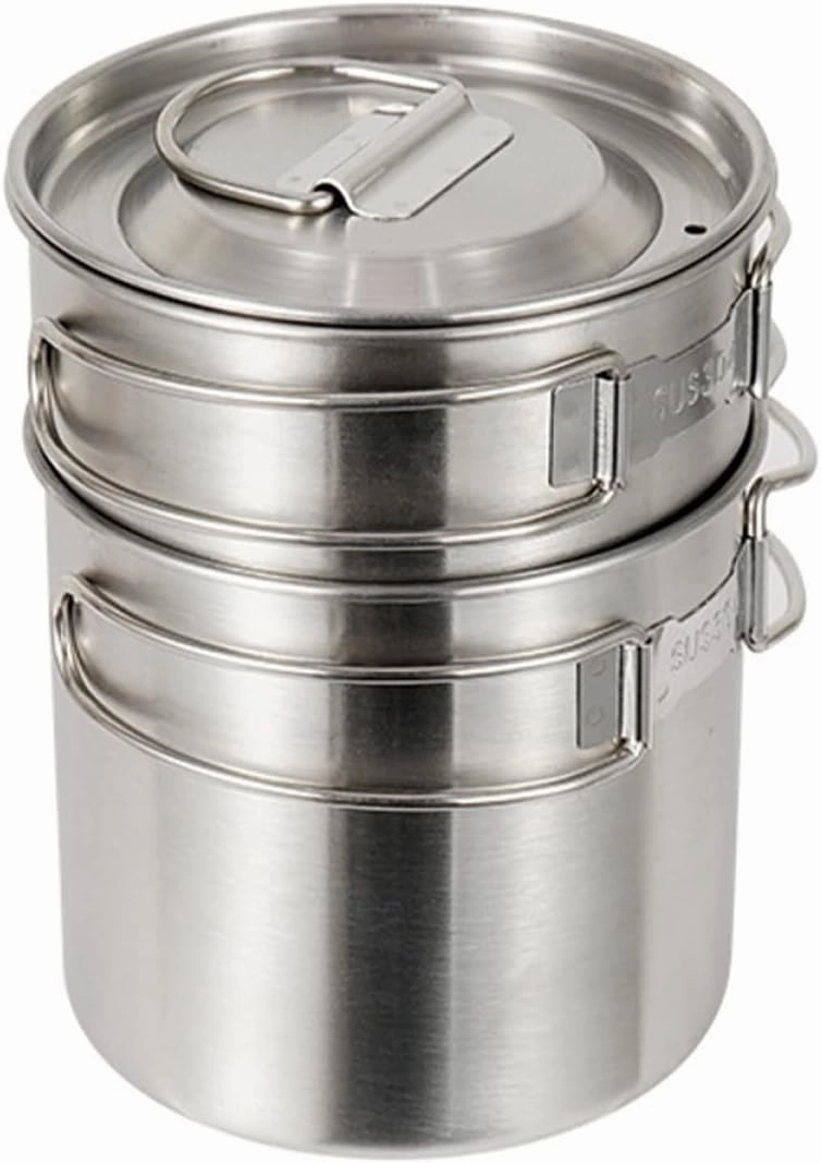 Folding Camping Cups 2-piece Set Stainless Steel Leakproof Durable Ideal for Hiking and Picnics