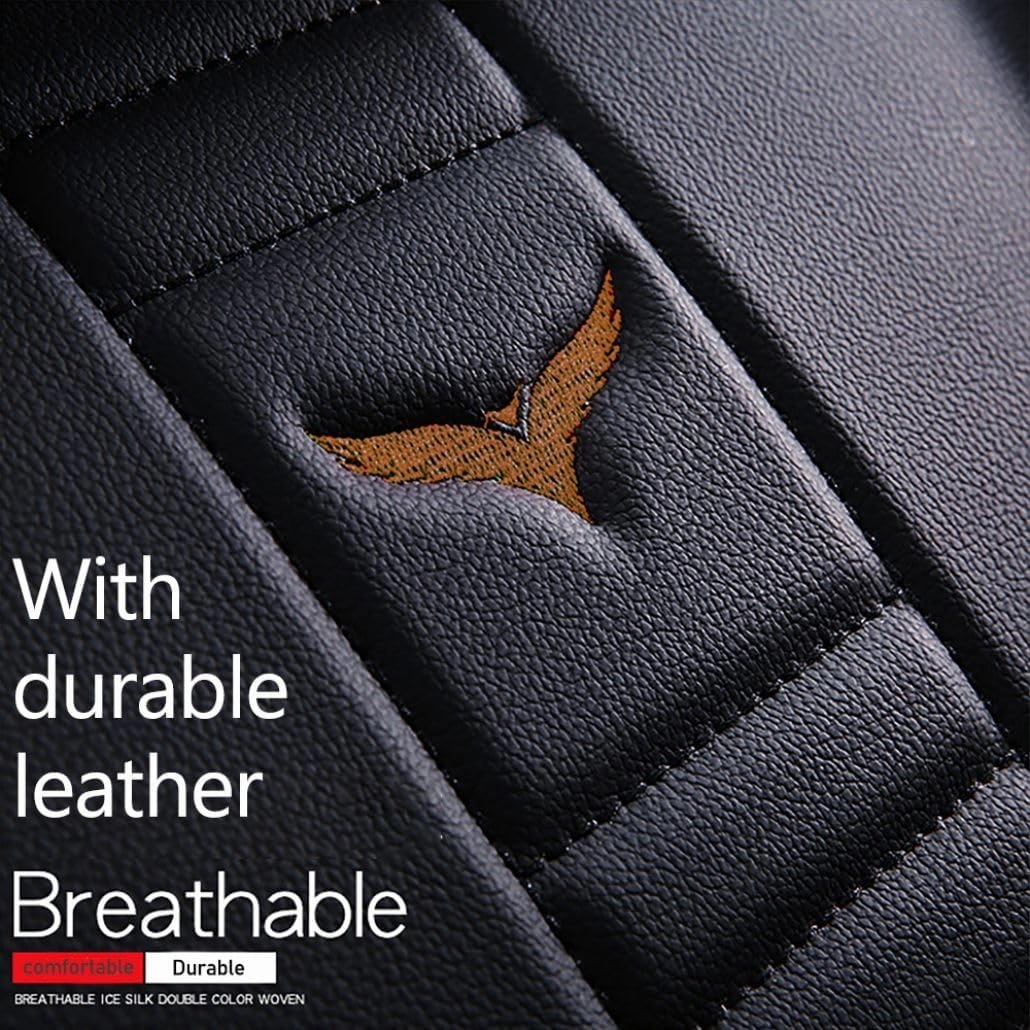 for Chevy Silverado 1500/2500/3500 LT WT LTZ RST Custom Trail High Country Seat Covers 2008-2025, Waterproof Leather Compatible Airbag Truck Seat Protectors (Front Set, Black-Coffee)