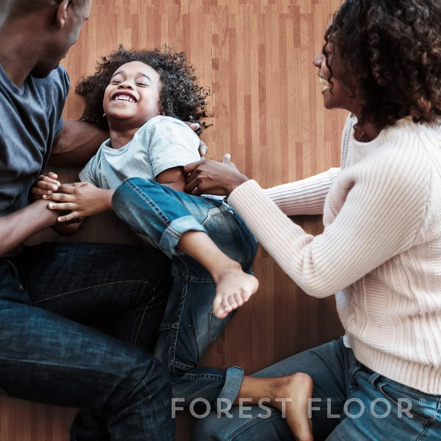 Forest Floor 3/8 Inch Thick Printed Foam Tiles, Premium Wood Grain Interlocking Foam Floor Mats, Anti-Fatigue Flooring – Stylish Flooring Solution