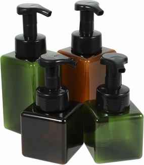 FRCOLOR 4pcs Refillable Shampoo Pump Bottles Foaming Dispensers for Travel Home Use Stylish Compact Design Smooth for Easy