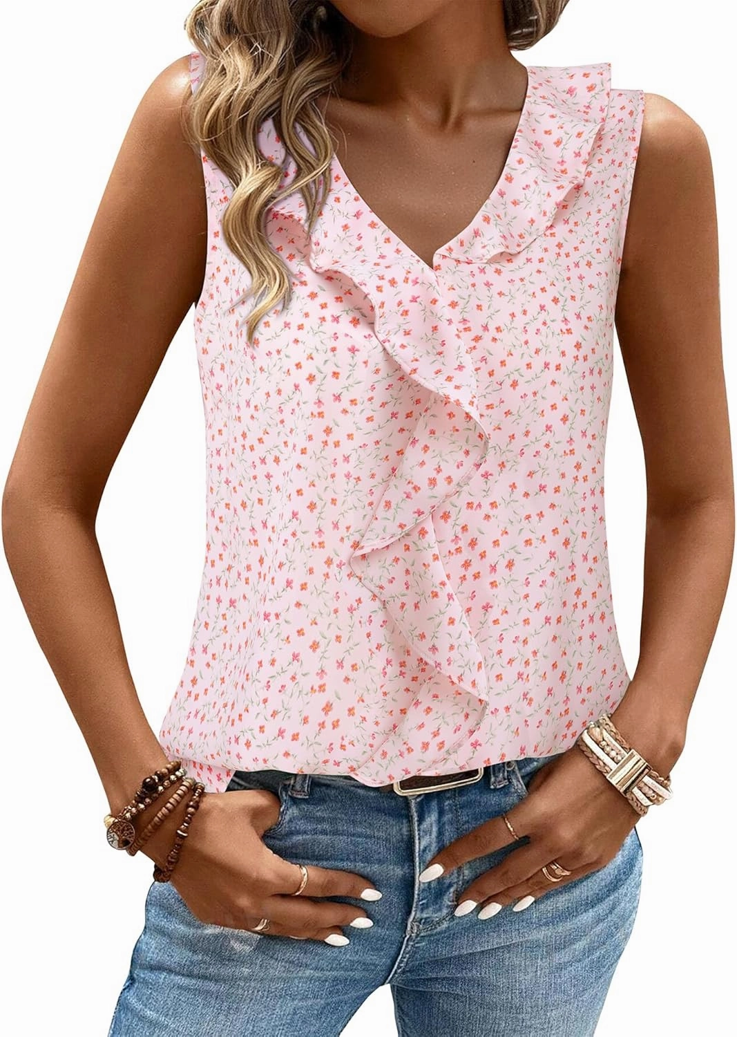 Gaharu Womens Summer Dressy Tank Top Sleeveless Business Casual Blouses Office Work Shirt