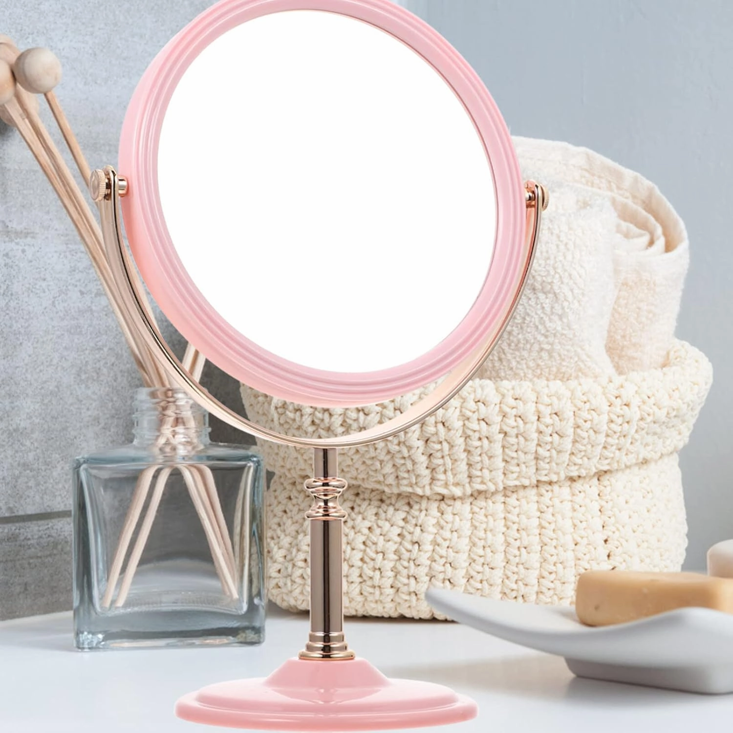 Garneck Make UP Mirror - Double Sided Mirror with Stander - Dsektop Mirror for Woman - Household Vanity Mirror Beauty Mirror