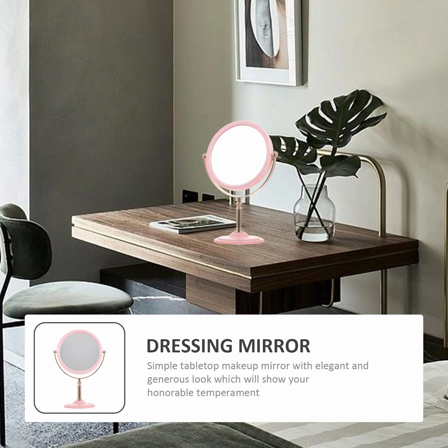Garneck Make UP Mirror - Double Sided Mirror with Stander - Dsektop Mirror for Woman - Household Vanity Mirror Beauty Mirror