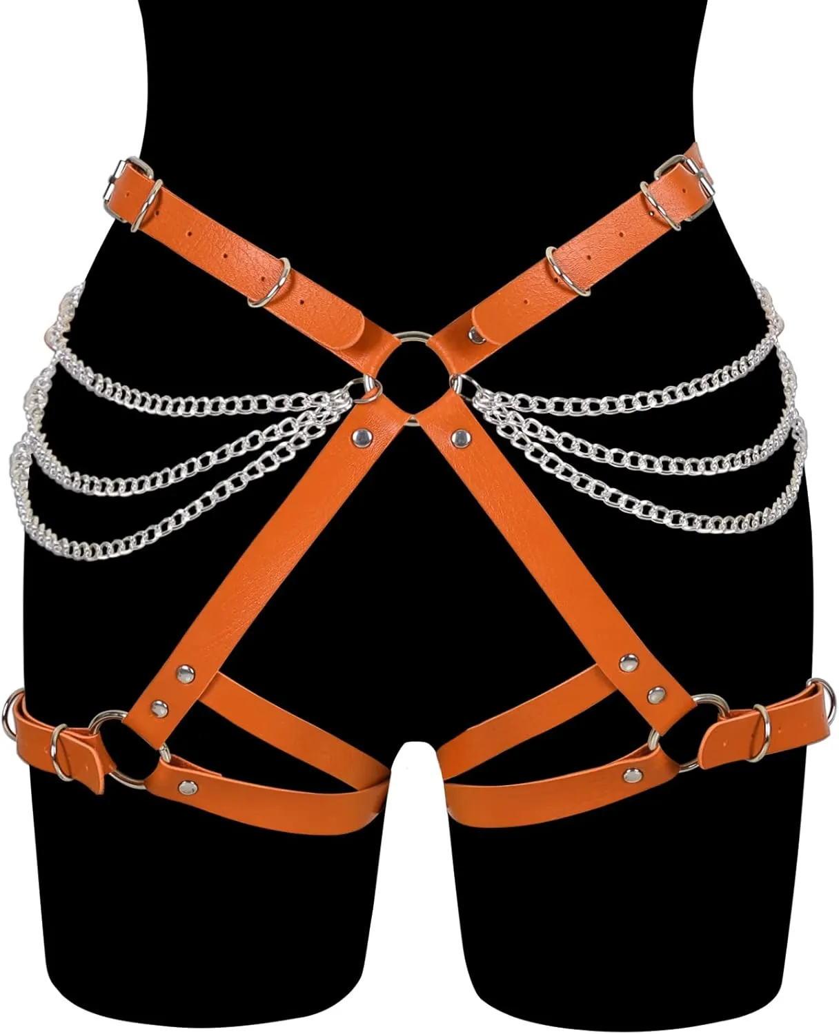 Garter Belt Leg Strap Rave Body Chain Gothic Harness for women Leather cage Dance Rock Festival Punk Photography