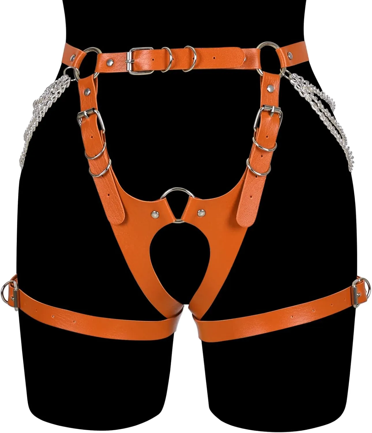 Garter Belt Leg Strap Rave Body Chain Gothic Harness for women Leather cage Dance Rock Festival Punk Photography