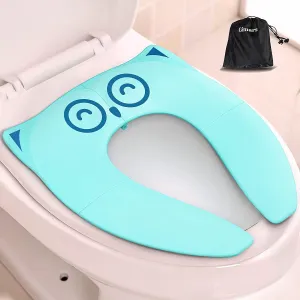 Gimars Upgraded Non-Slip, One-handed Removal Folding Travel Potty Seat for Toddlers & Kids, 6 Large Non-slip Silicone Pad, Reusable Portable Toilet Seat Cover Fits All Shape Toilets, Free Carry Bag