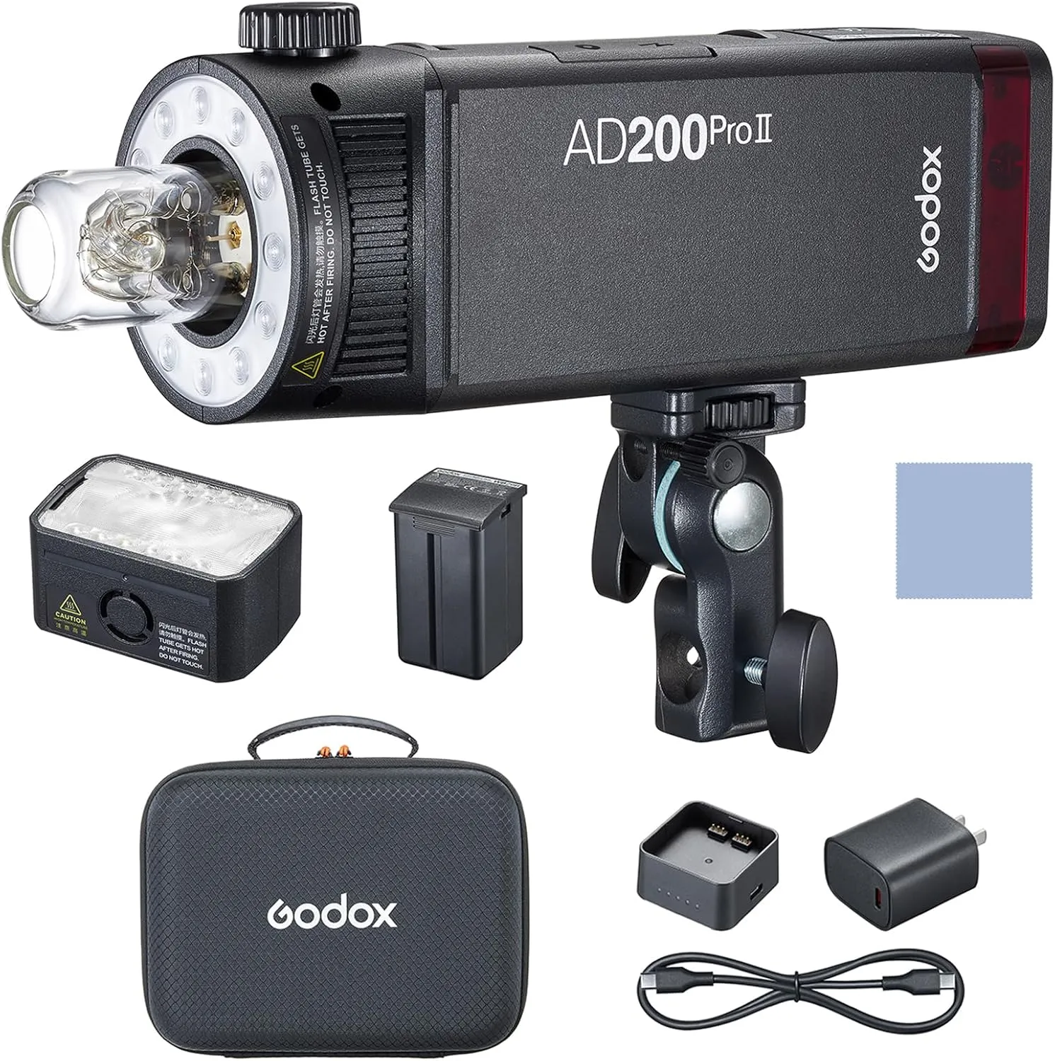 Godox AD200Pro II Pocket Flash Light 200W TTL Auto-Flash 1/8000s HSS 0.01-1.8s Recycle Time with Bi-Color Modeling Light