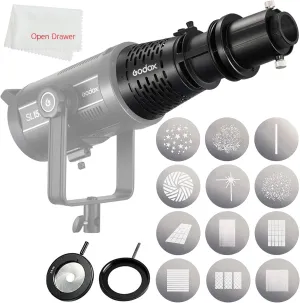 Godox SA-17 Kit for SA-P Projector to Bowens Mount SL60W SL60II SL150R VL150 LED Continuous Light with SA-P Projection Attachment   SA-06 Iris   SA-09-003/004   Godox SA-10