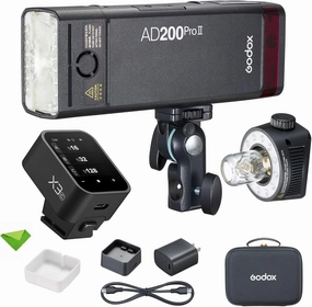 GODOX AD200 Pro II AD200Pro II 200Ws 2.4G Flash with Godox X3-C Trigger for Canon, 500 Full Power Flashes, 0.01-1.8s Recycling TTL Speedlite Pocket Monolight Strobe Flash (Upgraded Godox AD200 Pro)